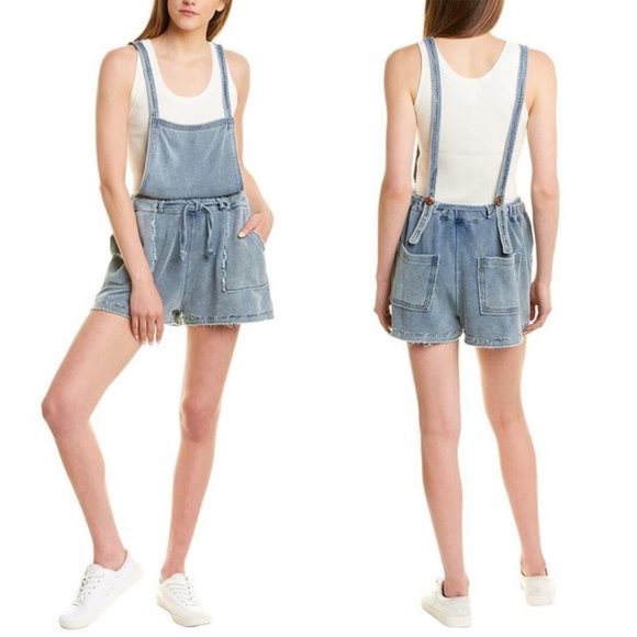 NEW Vintage Havana Ruched Detail Denim Shortall sz L - Picture 1 of 5